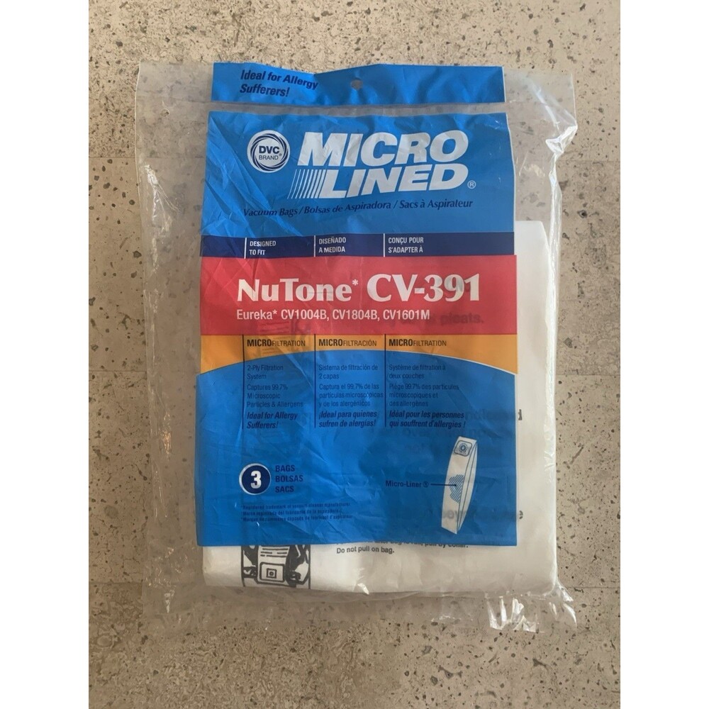 New 3 Pack Central Vacuum Bags for Nutone CV 391 Eureka CV1004B CV1804B CV1601M